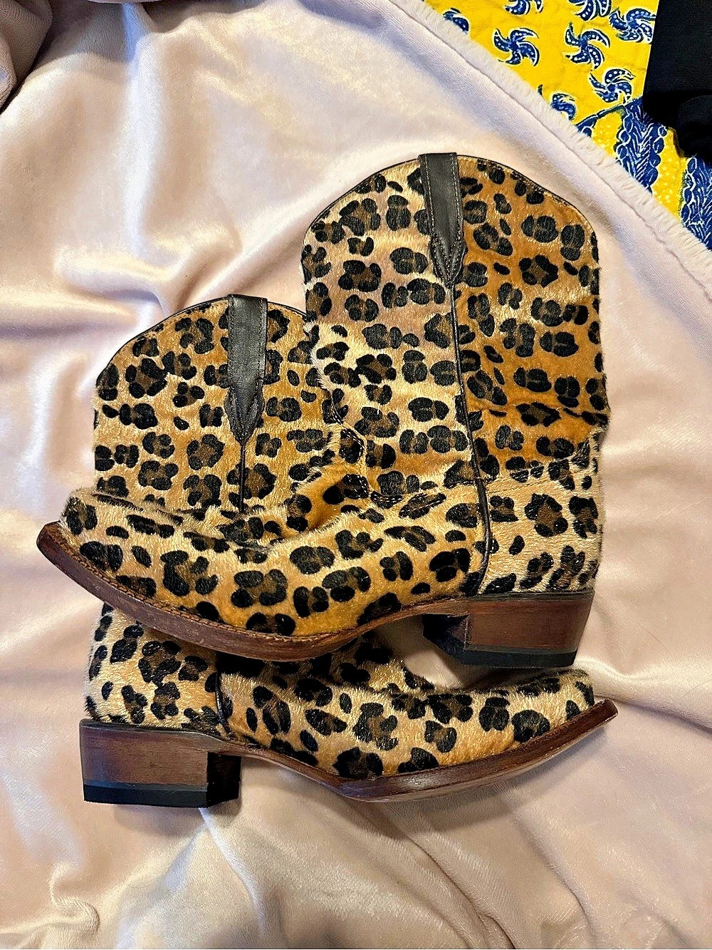 Tanner Mark "Leopard Cowgirl" Hair-On Leather Boots